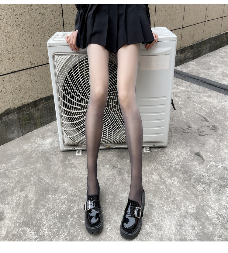 Black-to-Gray Gradient Pantyhose 黑灰渐变连裤袜