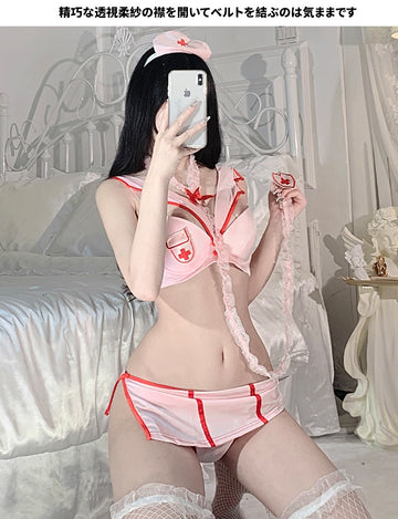 Pink Sexy Nurse Outfit 粉嫩性感护士装